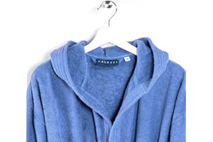 Caleffi - Accappatoio con Cappuccio Minorca Junior | Morbido | Resistente ai Lavaggi | Cotone Pregiato | Atossico, Lavanda, Cotone, 12-14 Anni