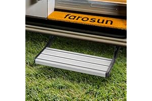 Farosun Trittstufe für Wohnmobil – Klappbare Einstiegshilfe aus Aluminium, 50x21x17cm, wetterfest, tragfähig bis 200 kg, rutschfest, einfache Montage, für Wohnwagen und Camper