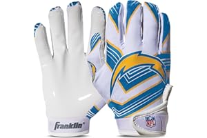 Franklin Sports Gants de Receveur de Football NFL pour Jeunes – Paire de Gants de Football pour Enfants – Logos de l'équipe NFL et Paume en Silicone