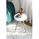 interGO Round Side Table Wooden Leg Single Zygon Coffee Table