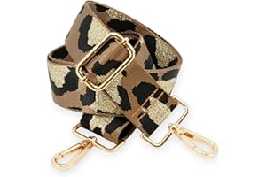 BENAVA Bandoulière pour Sacs Réglable 75-135 cm Bronze | Bandoulière Large 38mm | Anse pour Sac à Mai Mousqueton Or | Sangle Sac Bandoulière