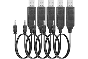 YACSEJAO Cavo da USB a DC 2.0mm 5 Pack USB 2.0 Tipo A Maschio a 3.7V DC 2.0mm Jack Adattatore di alimentazione per Drone RC Quadcopter FPV Aereo Parti Ricarica Batteria al Litio