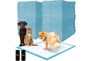 Purlov Trainingsunterlagen für Hunde 60 x 90 cm 100 Stück + 2 Beutel Inkontinenz Bettunterlage für Tiere - Hundezubehör und Welpen - Hundeklo für Zuhause 21603