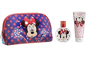 AIR-VAL Set regalo Minnie Mouse, profumo per bambini (50 ml) e gel doccia (100 ml) + bella borsa da toilette regalo per ragazze