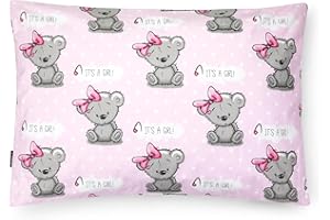 ‎PINKZEBRA PinkZebra Children's Girls' Pillowcase 40 x 80 cm 100% Cotton Pillow Case Oeko-Tex Standard 100 Children's Covers with Zip It's a Girl