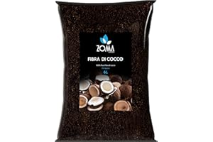 ZOMA Fibra di cocco per piante di qualità superiore, Terriccio universale composto al 100% di fibra di cocco pura, Terra per piante professionale ideale per coltivazione idroponica - 6 Litri