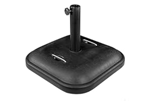 AKTIVE Base sombrilla terraza Exterior Rectangular Negra, Resistente al Agua y a los Rayos del Sol, Soporte Parasol Exterior, Firme y Duradero (61141)