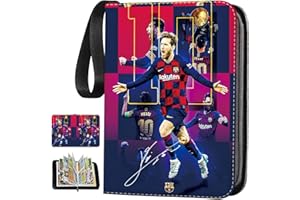 JDMPCYN Album kolekcjonerski na karty piłkarskie, 4 kieszenie, album na karty kolekcjonerskie, do kolekcjonowania i prezentowania kart piłkarskich, 50 stron, 400 kart, pojemność kart piłkarskich, album