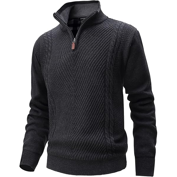 Veste Chaude Pull Homme Col Roulé Camionneur Travail Hiver Zippé Sportswear Cachemire Sous Pull Col Montant Beige S