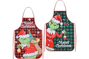 HONMOK Tablier de Noël pour Femme Rouge Tablier à Décorer pour Cuisine Barbecue Cookies Noël Tablier Universel Merry Christmas Accessoire Déguisement Festival Cadeau