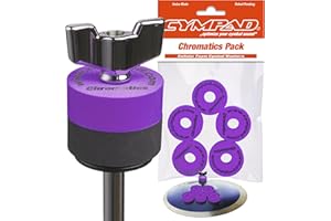 Cympad Viola Chromatics Foam Cymbal Pad Set - Rondelle in schiuma a memoria di forma ad alta densità per migliorare il suono e la durata, adatte a tutti i supporti per piatti - 40/15mm