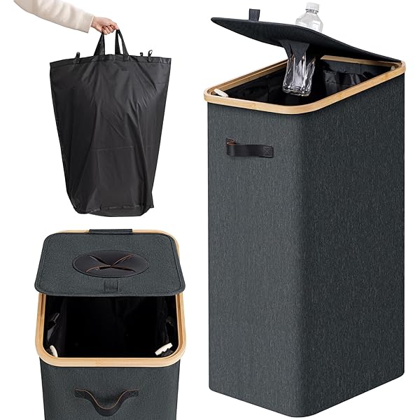 VCKHRRY 105L Poubelle Tri Sélectif Bouteilles - Collecteur Recyclage Avec Couvercle Et Sac Amovible