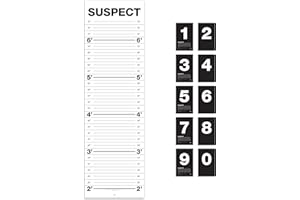 Suck UK Mugshot Messlatte für Kinder und Erwachsene, für Partys und Fotoautomaten, Weiß/Schwarz