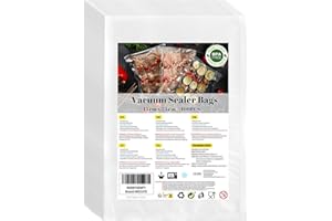 WECUTE Vakuumierbeutel 15x25 cm, 100 Beutel Vakuumbeutel Lebensmittel, Folienbeutel für Jedes Folienschweißgerät Vakuumiergerät, Wiederverwendbar Sous Vide Gefrierbeutel, BPA-frei