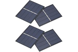HAPIVIDA Mini Kit de Panel Solar de 4 Piezas, 2.4 X 3.1 Pulgadas 0.65w 2v 0.3a EstacióN de EnergíA PortáTil al Aire Libre Sistema de MóDulo Panel Solar de Bricolaje para Carga de BateríA Luz de Juguete