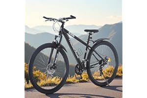 BSTSEL 24/26/27.5/29 Inch Mountain Bike Aluminum Frame with Front Suspension Fork Mountain Bicycle 21 Speeds with Dual Disc-Brake Suitable for Over 18 Years