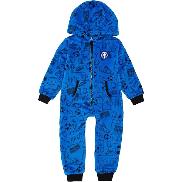 Inter Body, Rayures Noires Et Logo Mixte Bébé 0-24, 3 Mesi