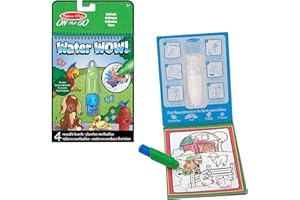 Melissa & Doug Water Wow! Libro Magico da Colorare con Pennello ad Acqua – Tema Animali, Gioco Educativo da Viaggio per Bambini, 3+ Anni - Certificati FSC