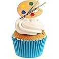Sprinkles & Toppers Ltd Art Palette Edible Stand Up Wafer Paper Cake Toppers (12 Pack)