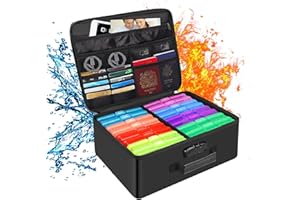 DOCSAFE Photo Storage Box Fireproof Lockable Photo Case Organizer Box with 16 Inner 4" x 6" Photo Cases,Collapsible Portable Safe Storage Box Keeper for Keeping Photograph,Stamp,Journal,Puzzle