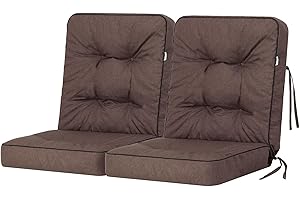 BJIRD Bankauflage für Gartenmöbel, Gartenbank, Polsterauflage für Hollywoodschaukel, Auflagen für Gartenschaukelkissen, Sitzkissen, Stuhlauflage, Indoor/Outdoor - Braun - 100 cm (2 x 50 cm)