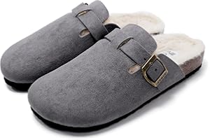 JOMIX Zapatillas Casa Mujer Invierno con Peluche Zuecos Mujer con Plantilla Ortopédica