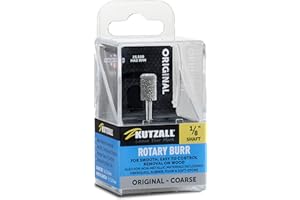 Kutzall Original Zylinderfräser, 1⁄8" Schaft, grob - Holzbearbeitungsaufsatz für Dremel, Foredom, DeWalt, Milwaukee. Schleifmittel Wolframkarbid, 1⁄4" (6,3mm) Dia. X 1⁄2" (12.7mm) Länge, C-14-E