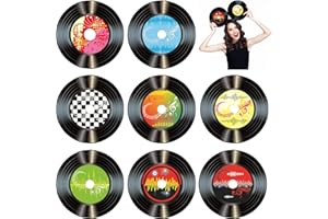 Cerioll Decorazione da Parete per Dischi, 8 Pezzi Dischi Decorativi Rock'N'Roll, Decorazione per Dischi, Decorazioni Record da Pareti, Rock E Roll Decorazioni di Musica Festa Registrare
