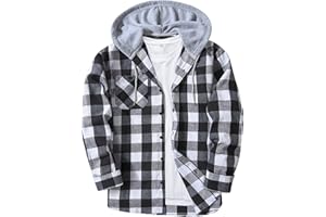 JACKETOWN Plaid Casual Sweatshirt Hoodie Long Sleeve Men's Shirt With Pocket Button Down Checked Jacket Flannel Regular Fit 4 Seasons Lumberjack M-3XL