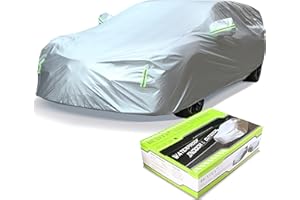 BEXITA Pokrowce Samochodowe Wodoodporne, Zewnętrzne, na Każdą Pogodę, Wiatroodporne, Odporne na śnieg, z Ochroną UV, Pokrowiec Samochód pasujące do Wagon; Rozmiar XL: MAX 201in/510cm
