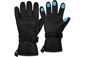 CityComfort Guanti da Sci Donna - Guanti Invernali con Touch Screen Guanti Termici Impermeabili Imbottiti per Neve Snowboard Freddo
