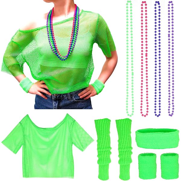 90er 80er Jahre Outfit Accessoires, 80er Jahre Outf Produktbild-Vorschau 4