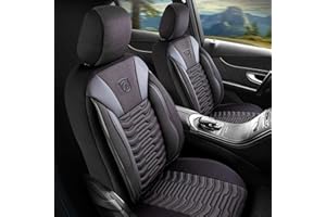 ‎GIOVANNI BUTTI GIOVANNI BUTTI Autositzbezüge Universal für PKW & SUV – Premium Vordersitze Auto Sitzbezug aus Piqué-Stoff, Schwarz, Airbag-Kompatibel Sitzauflage, Autoschonbezug, Vordersitz-Set inkl. Montageset