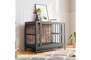 VECOCHO Hundekäfig Möbel, Hundebox für Zuhause Große/Mittlere Hunde,Beistelltisch, Hundehütte Indoor, Hochbelastbar Hundehaus für Zuhause, Herausnehmbares Tablett, 2 Türen, Dog Crate Furniture