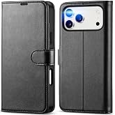 CONSTRAIN - iPhone 17 Pro Max ile uyumlu Kılıf 360 Tam Kaplar Deri Dokulu Kapaklı C&uuml;zdan Standlı Kartvizitli Kop&ccedil;alı - Siyah