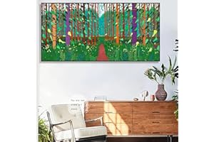 BMGKYAGL David Hockney Abstract Spring Arrives Trees Path Landscape Art Poster Canvas Painting Wall Prints Picture Living Room Home Decor 50x100cm Frameless