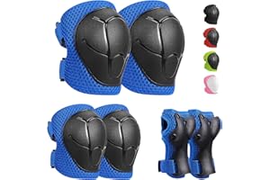 ‎IMOEBEL iMoebel Kinder Inliner Schonerset, 6 in 1 Schützer Protektoren Set Schutzausrüstung Verstellbar, Knieschoner Ellenbogenschützer Handgelenkschoner für Skaten Fahren Roller Skateboard