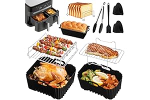 HLEIUKT Accessoires Air Fryer pour air fryer moulinex xxl 11L, Moule Silicone Air Fryer moulinex avec Grille Air Fryer, Grille de Toast, Moule à gâteau pour Moulinex EZ942B
