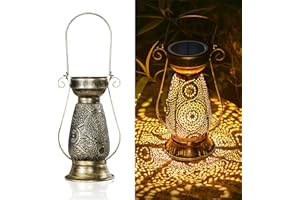 Lanternes solaires d'extérieur Görvitor métal IP44 étanche Lanterne solaire pour extérieur, blanc chaud, lampes solaires orientales pour extérieur, jardin, extérieur, balcon, décoration vintage