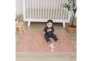 Bubba Bear Babymatte Kindermatte Baby Spielmatte 180x200x1cm, Wendefähige und ungiftige Dicke Faltbare wasserdichte Schaumstoff Kinderteppich, Krabbelmatte Spiel-Teppich (90 x 120 cm, Rosa)