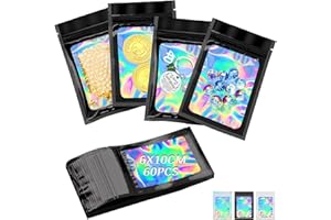 LONELY HIGH HEELS Mylar Bags 60 Stück Wiederverschließbare Beutel 6 * 10cm Mit Transparentem Fenster - Folienbeutel Zip Baggies Für Schmuck, Süßigkeiten, Kekse, Wimpern (Schwarz)