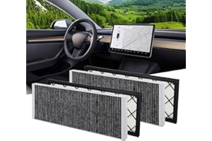 BASENOR Tesla Model Y Cabin Air Filter HEPA Air Intake Filter Replacement with Activated Carbon for 2021-2025 Model Y 2025 Refresh (Juniper) Accessories (Set of 4)