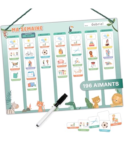 LIKARTO Planning Journalier Pour Enfants - Tableau Agnétique