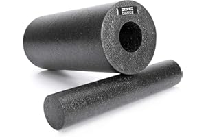 Core Balance Rodillo de Masaje Muscular 2 En 1. Masajeador Profundo, Alivia Dolor de Espalda y Tensión. Entrenamiento en Casa, Yoga, Pilates y Rehabilitación. 3 Colores. 2 Piezas: 33x15cm y 33x6cm