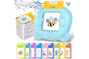 Felly Talking Flash Cards for Toddlers, Early Educational Learning Toys for Baby 1 2 3 4 5 Years Old, 224 Words Preschool Montessori Interactive Reading Machine, Christmas Birthday Gift Boys Girls