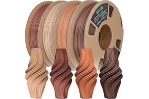 OVV3D Filament PLA 1.75mm Wood Package, 3D Printer Filament PLA Opaque Offer Combined, Black Walnut Cherrywood White Oak Teak, 200g×4