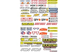 Lot de 73 autocollants pour moto Sponsor, extra brillants HD, pour motocross, vélo, VTT, ordinateur, scooter