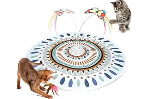 Potaroma Katzenspielzeug Selbstbeschäftigung, wiederaufladbar Elektrisch 3-in-1 Versteckspiel Kätzchen Interaktives Spielzeug für Indoor Cats, flatternder Schmetterling, bewegliche Feder Geräusch