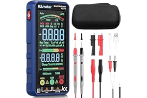 ALLmeter Multímetro Digital 6000 Cuentas Auto/Manual CA/CC, Polimetro Digital Profesional Tester Electricista Recargable con Gran Pantalla a Color Voltaje Corriente Capacidad NCV Resistencia