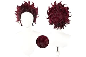 Ani·Lnc Demon Slayer Kimetsu no Yaiba Peluca cosplay Kamado Tanjirou